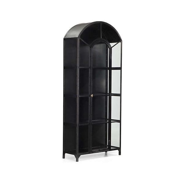 Black Glass Display Storage Cabinet