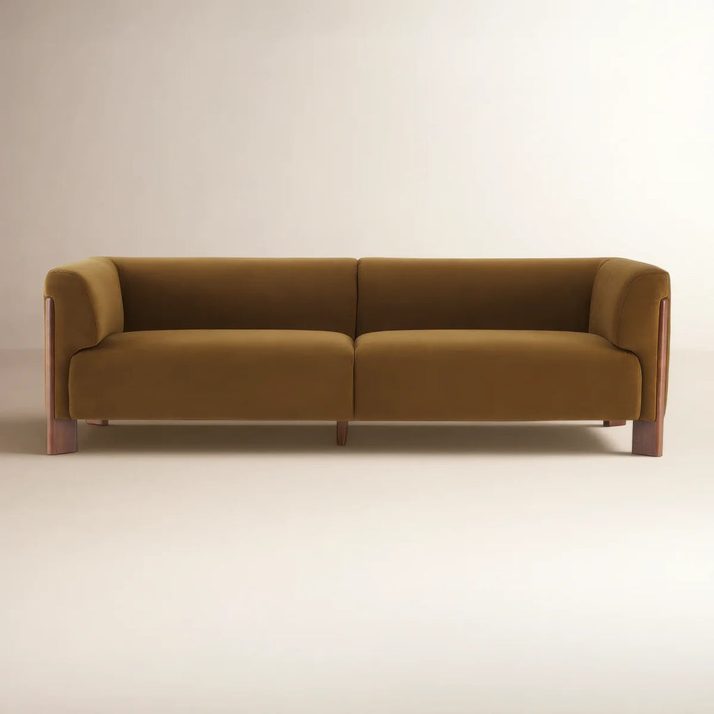 Wanetta 88" Upholstered Sofa Ochre Velvet