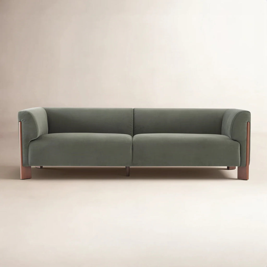 Wanetta 88" Upholstered Sofa Olivine Velvet