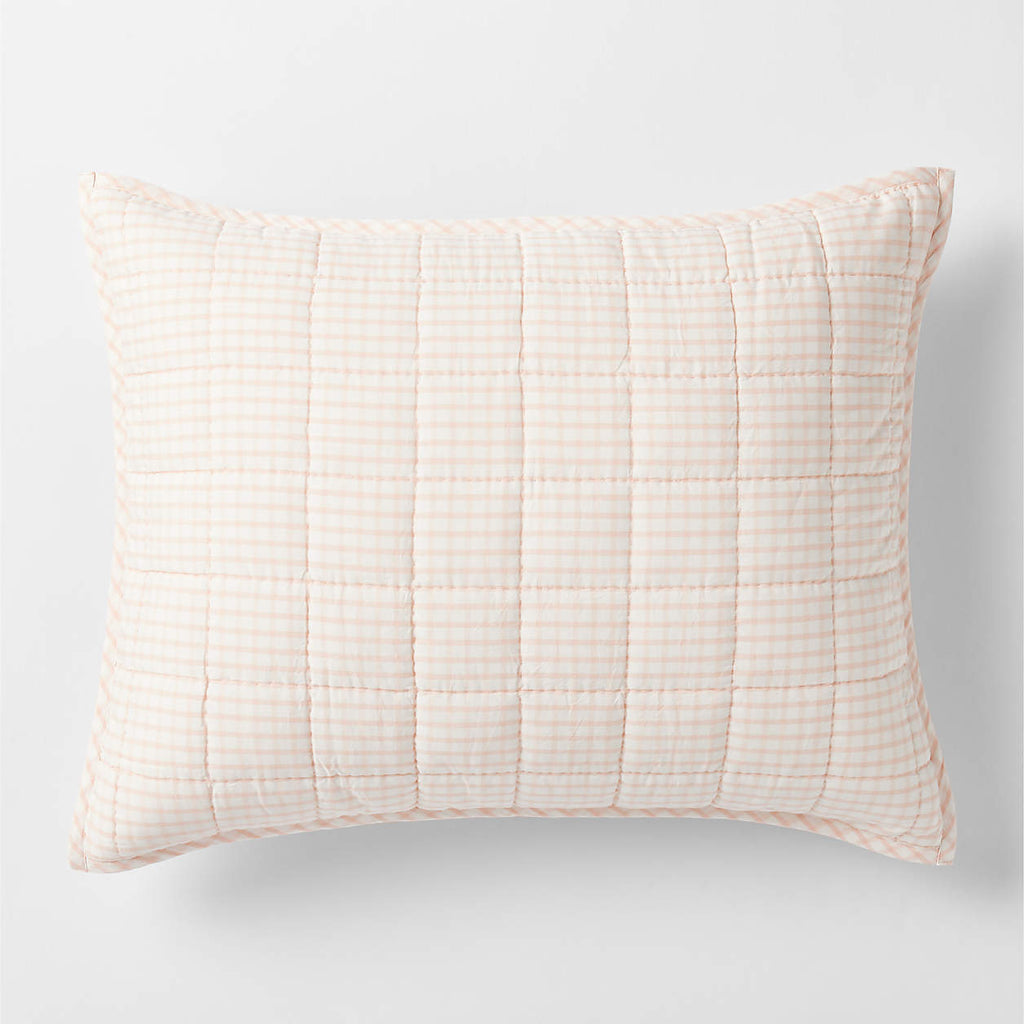Pink Windowpane Plaid Kids Pillow Sham