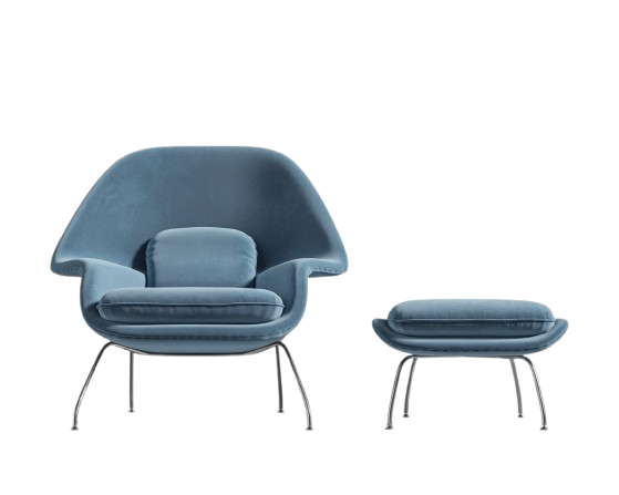 Cocoon Chair and Ottoman - Solstice Plush Velvet