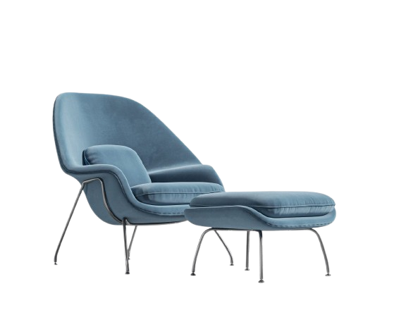 Cocoon Chair and Ottoman - Solstice Plush Velvet