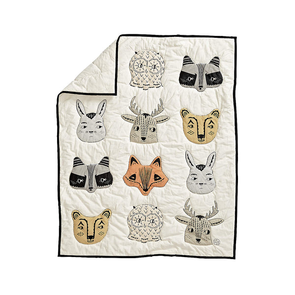 Roxy Marj Woodland Animal 100% Organic Cotton Baby Crib Quilt