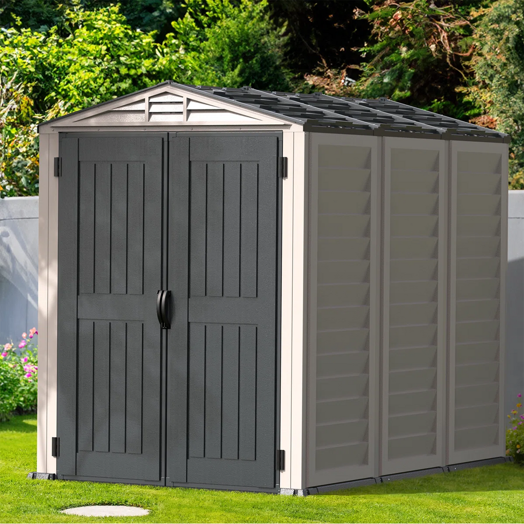 Yardmate Plus 5 ft. 7 in. W x 8 ft. D Plastic Traditional Storage Shed