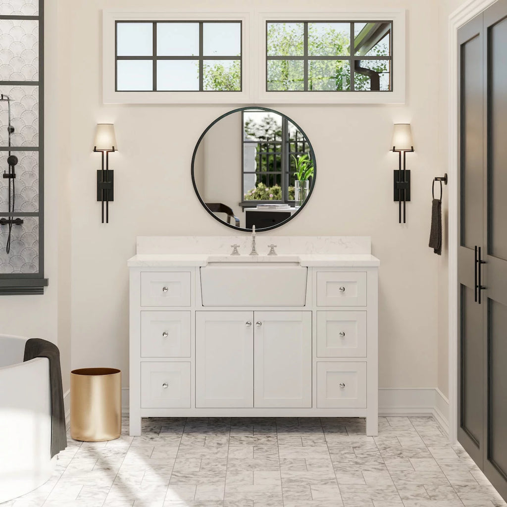 48'' Free Standing Single Bathroom Vanity with Engineered Stone Top