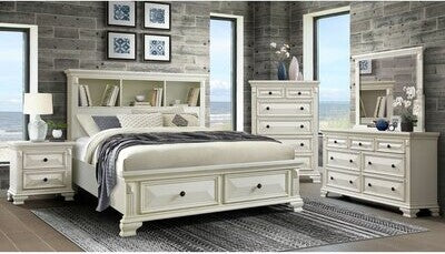 Alauna 6 Piece Queen Bedroom Set White