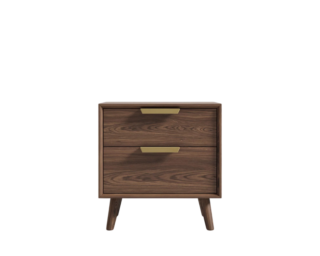 Ash Nightstand Walnut & Brass