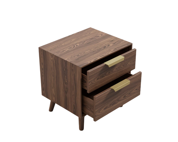 Ash Nightstand Walnut & Brass