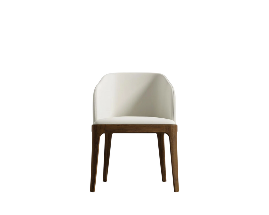 Albrey Armchair Trento Eggshell & Walnut