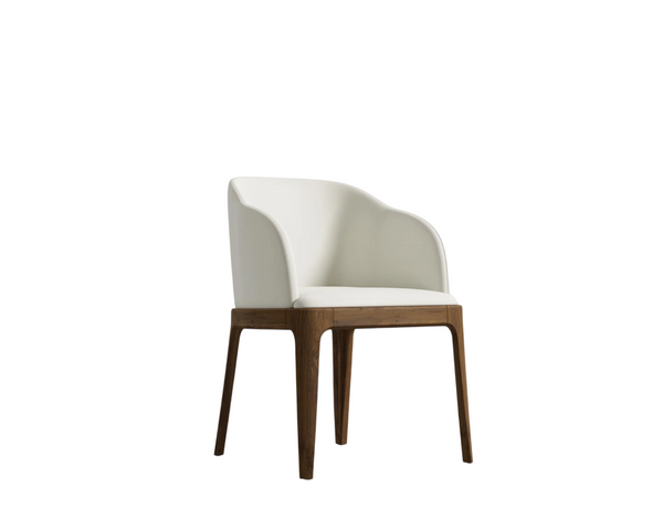 Albrey Armchair Trento Eggshell & Walnut