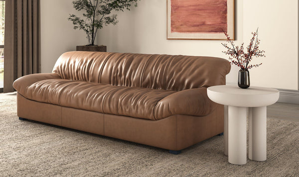 Halston Sofa Tan Leather