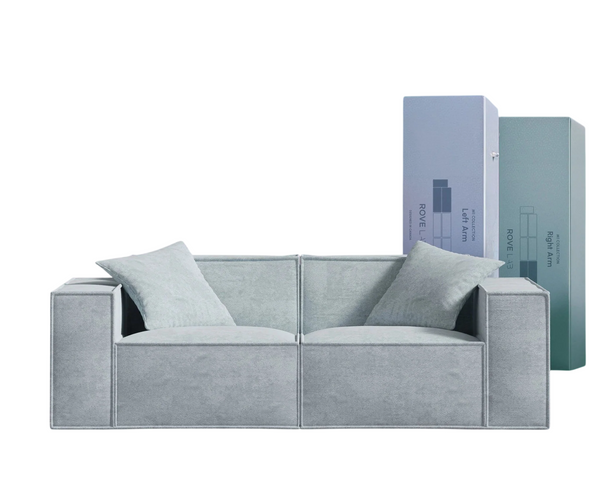 Nitrogen Blue 2-Piece Sofa Loveseat