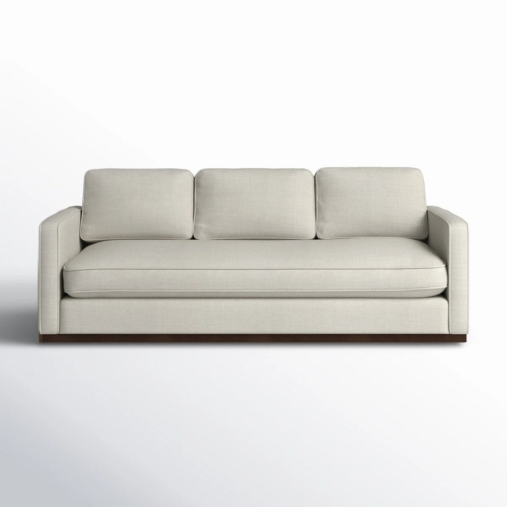 Bobbi 87'' Upholstered Sofa Effie Linen Performance Weave