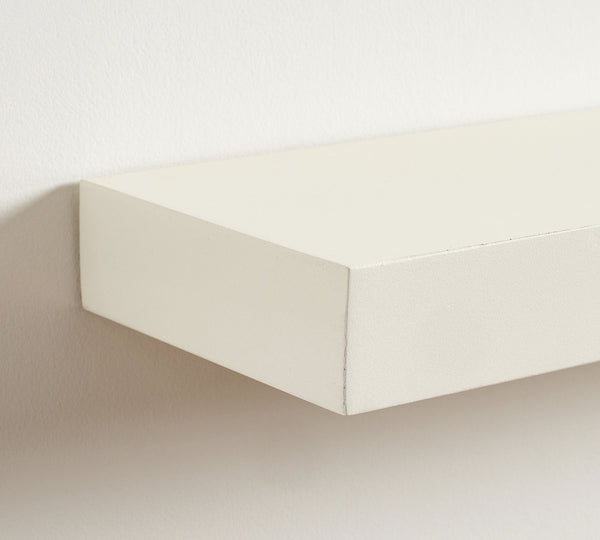 Bright White Floating Wood Shelves