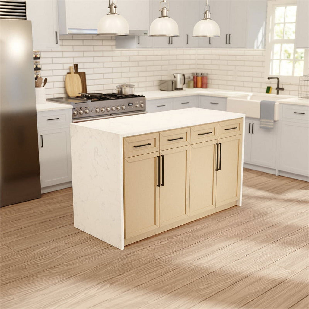 Kitchen Bath Collection Palisade 60" Modern Wood Kitchen Island in Blonde