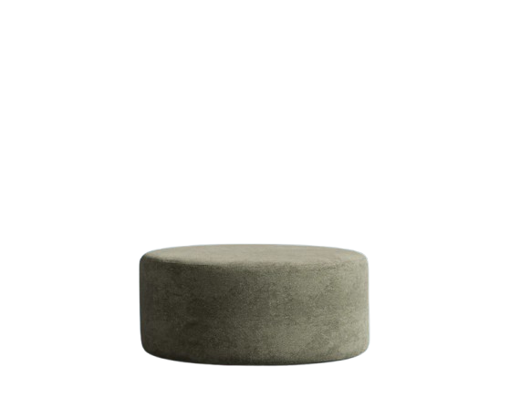Round Pouf Ottoman - Krypton Green