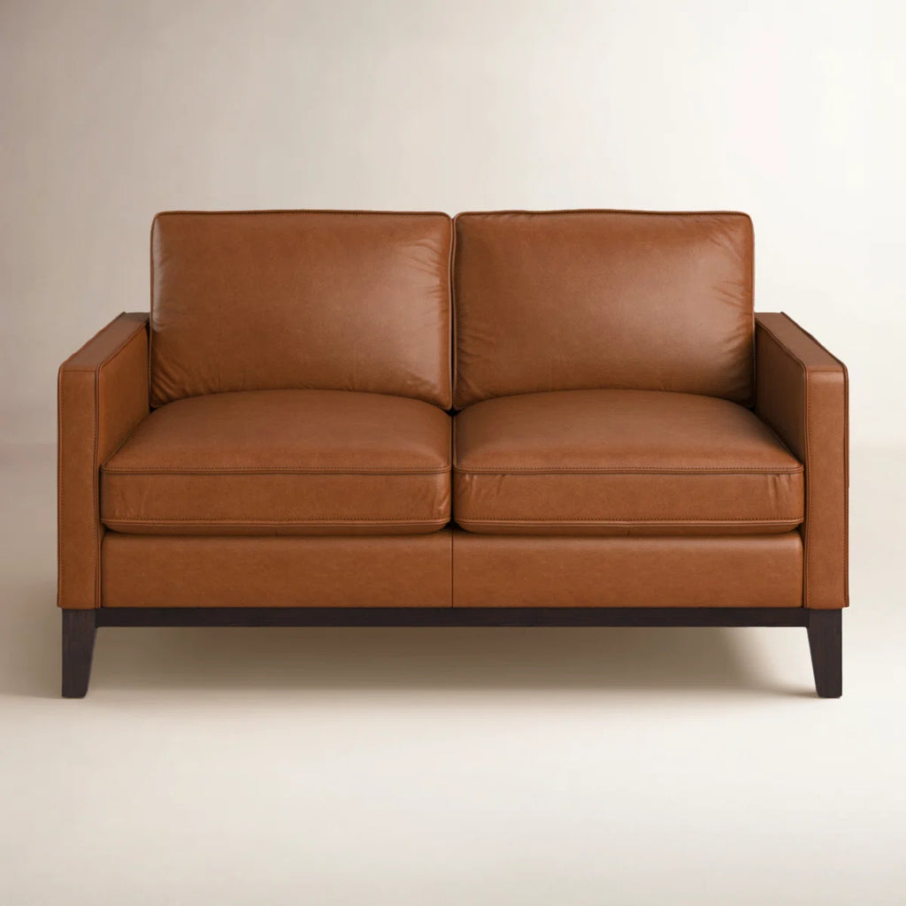 Cascades Upholstered 59'' Loveseat Chestnut Genuine Leather