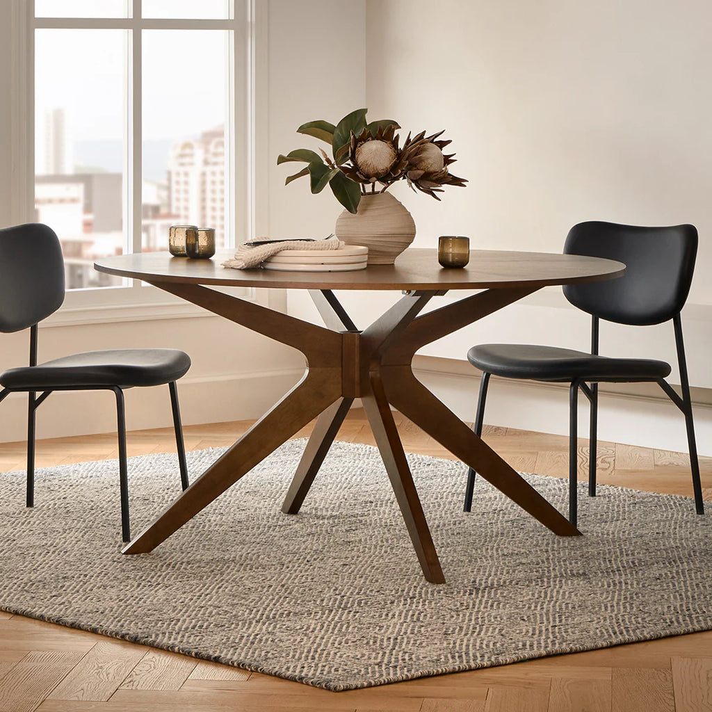 Walnut Round Dining Table for 4