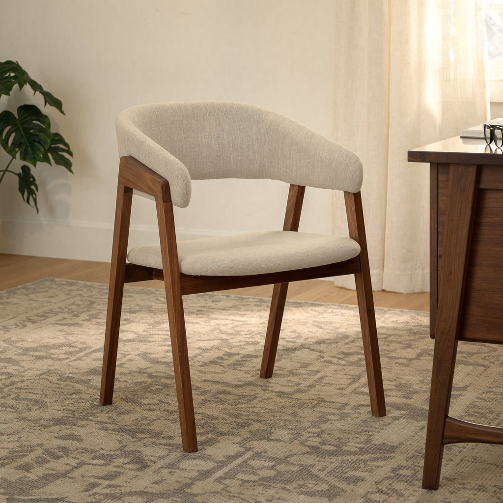 Hosra Welsh Taupe Walnut (Set of 2) Dining Chair