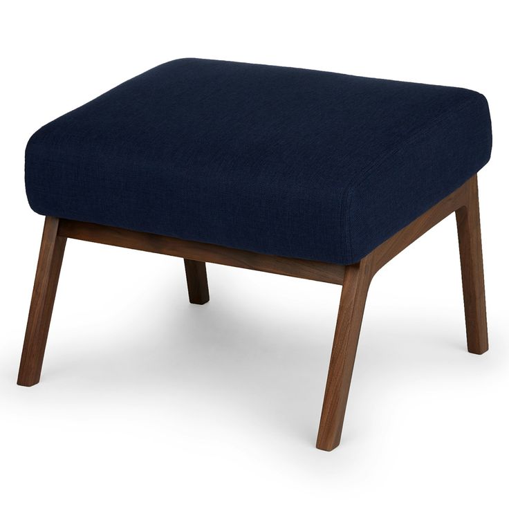 Atilo Ottoman - Oceano Blue/Walnut