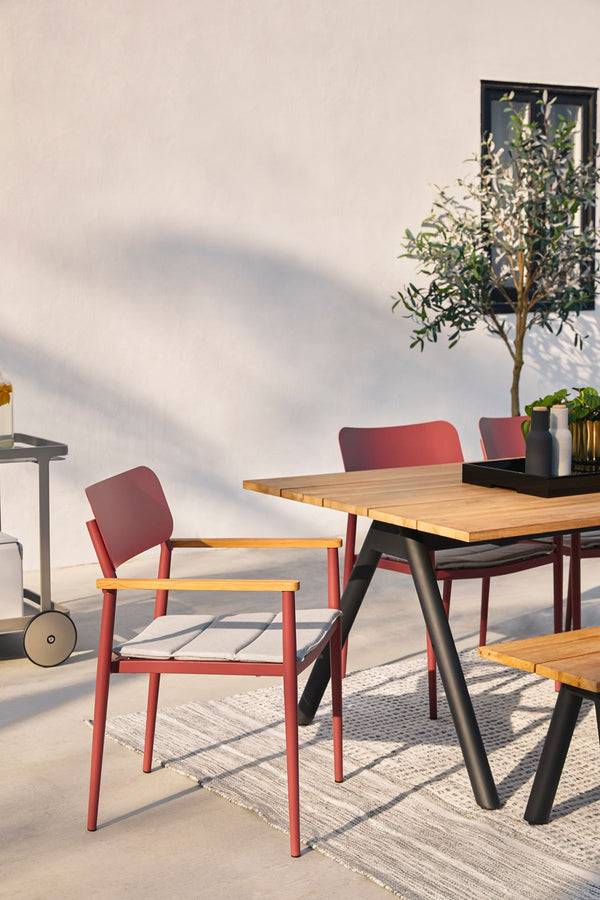 Outdoor Terracotta & Stega Gray Dining Chair