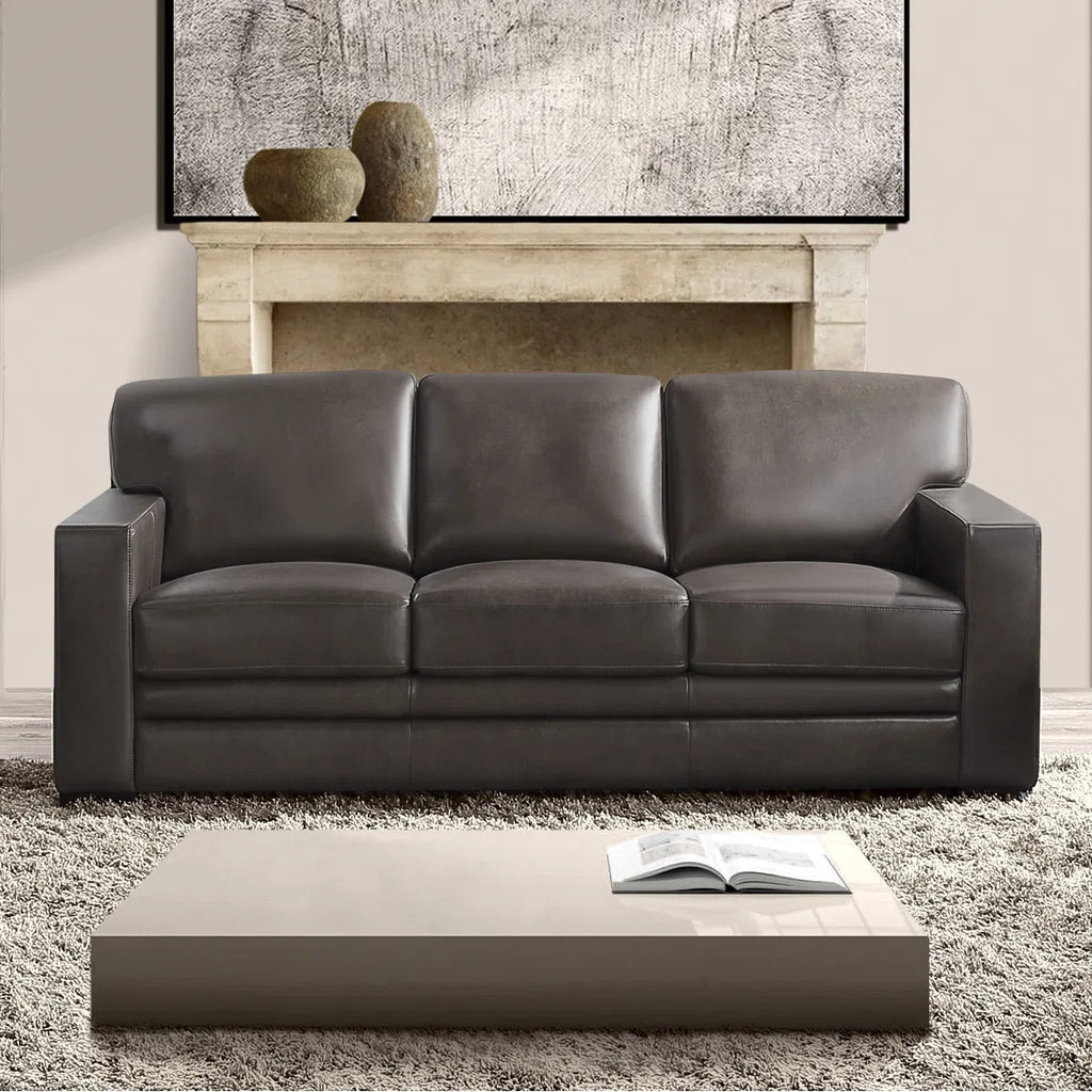 Astoria 83" Top Grain Leather Sofa Espresso