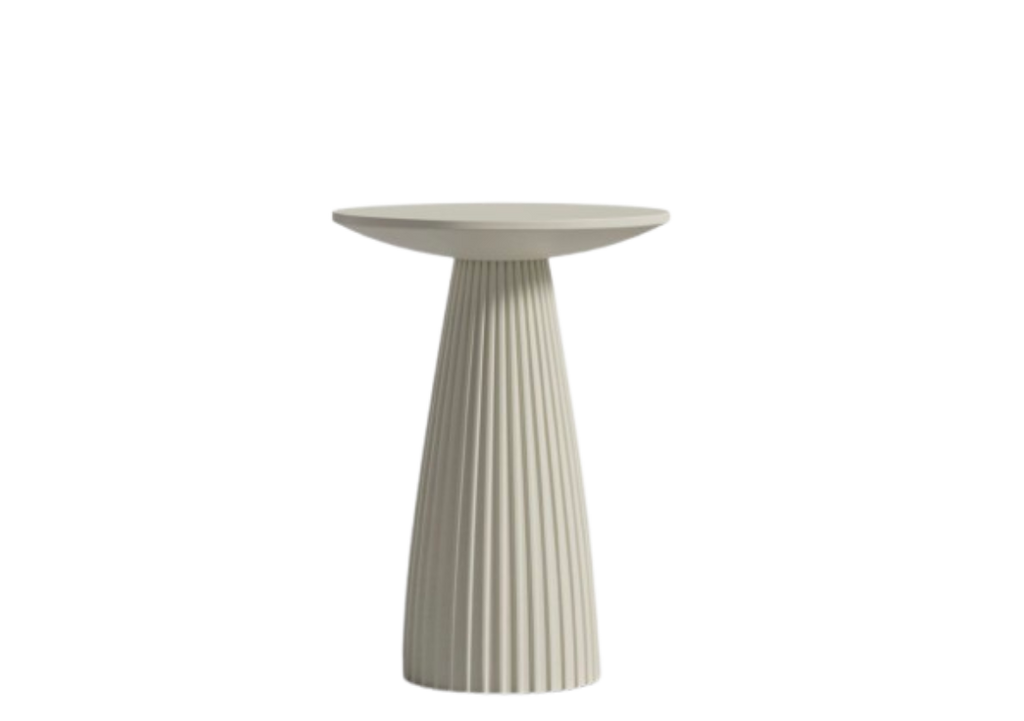 Alabaster Matte Concrete Side Table