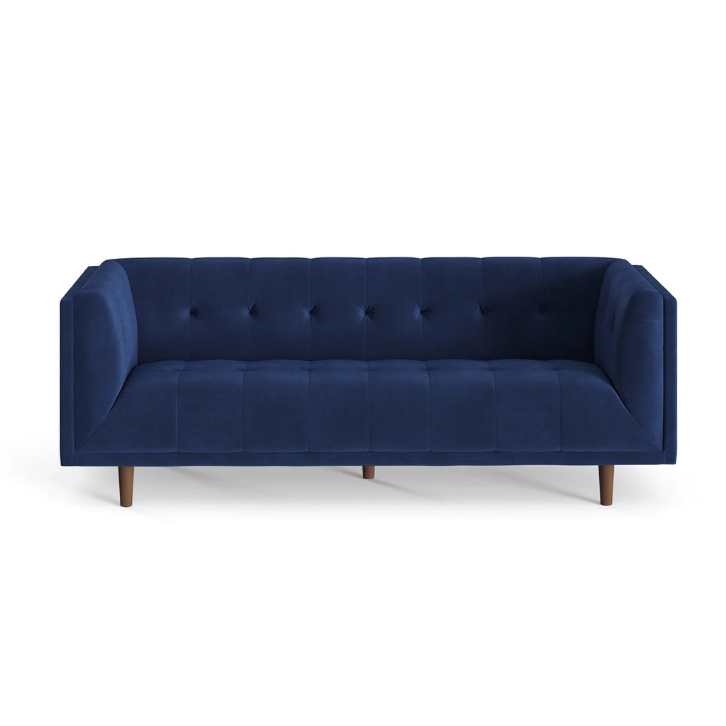 George 82" Velvet Sofa Sapphire Blue