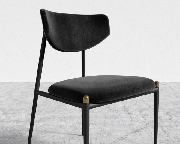 Geno Black Plush Velvet Dining Chair