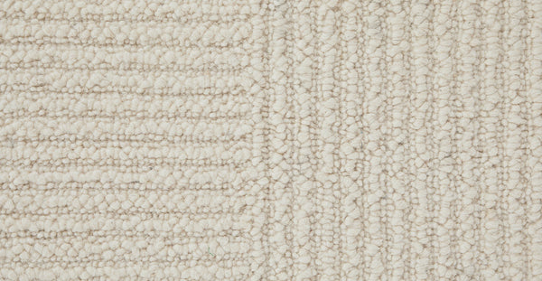 Ivory Grid Textured Wool Rug 8 x 10