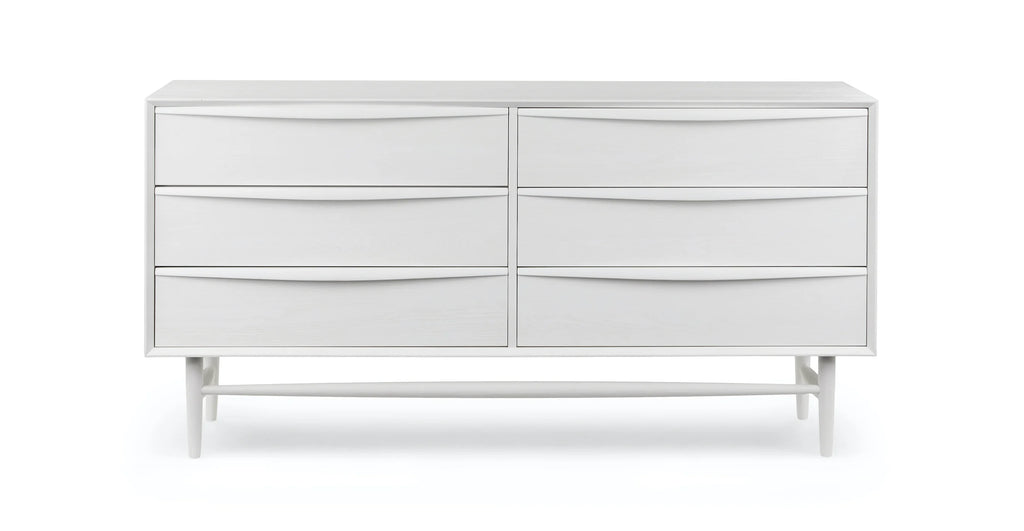 White 6-Drawer Double Dresser