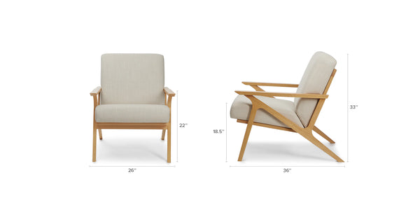 Otio Welsh Taupe Oak Lounge Chair