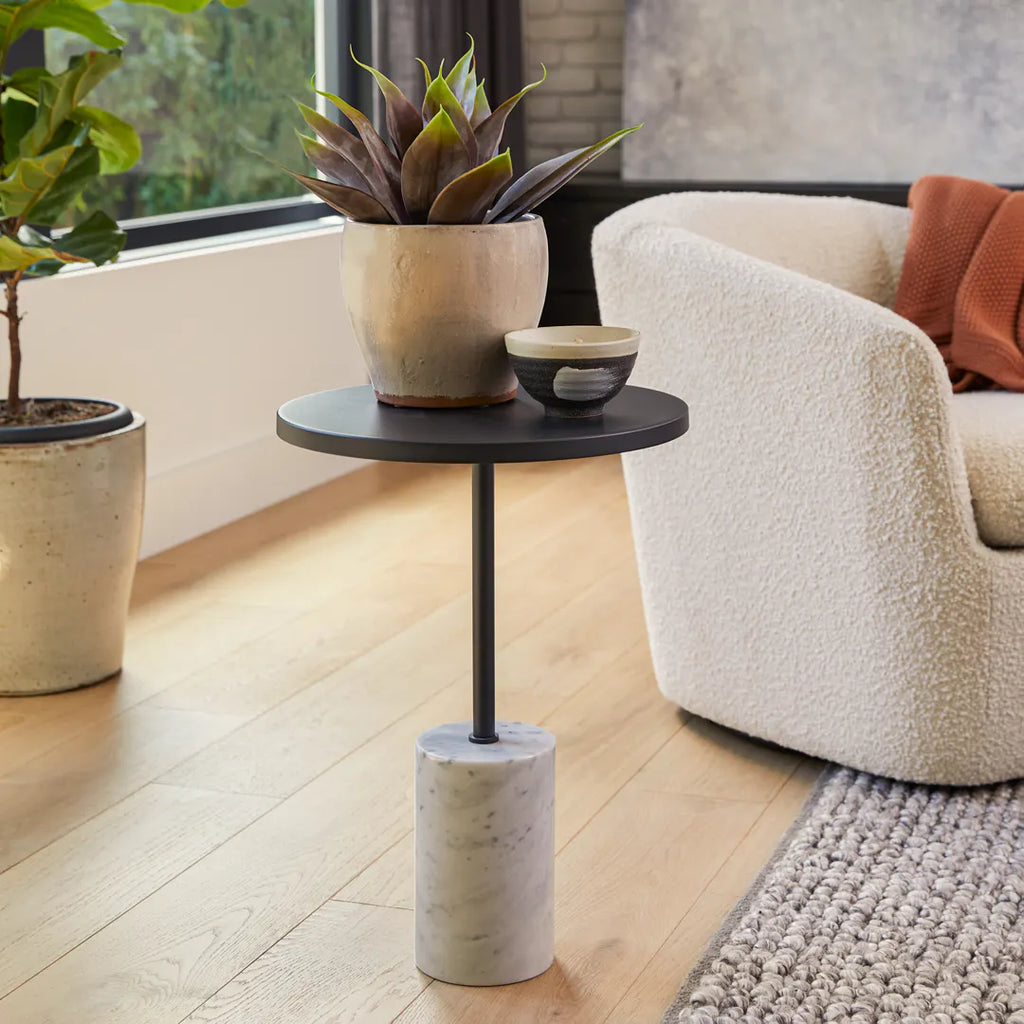 Noro Marble Side Table – Black