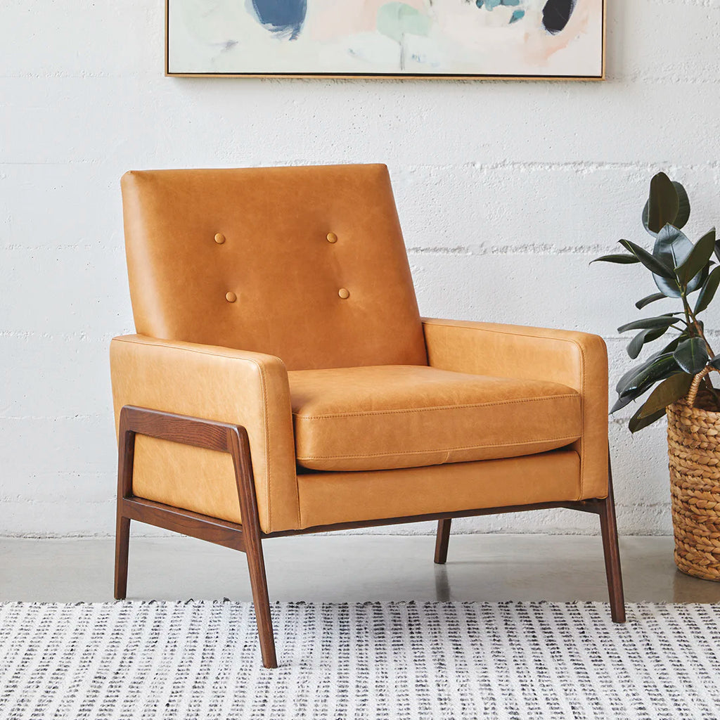 Charme Tan & Walnut 29" Lounge Chair
