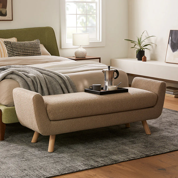 Sandstone Wool Boucle Bench