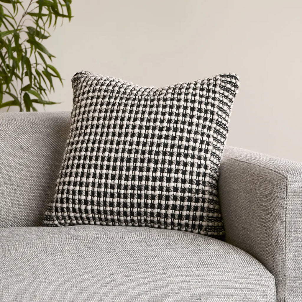 Rena Large Pillow - Black Weave