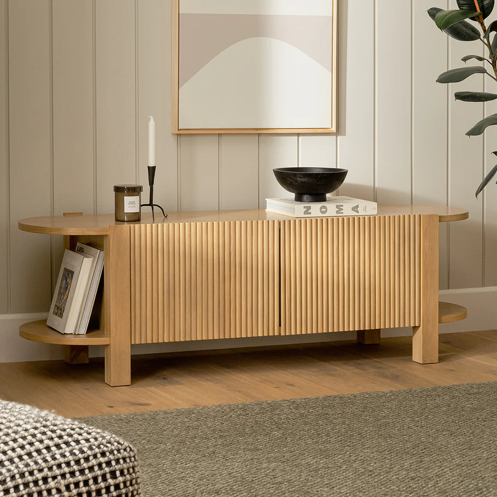 Fota 62.5" Media Unit White Oak