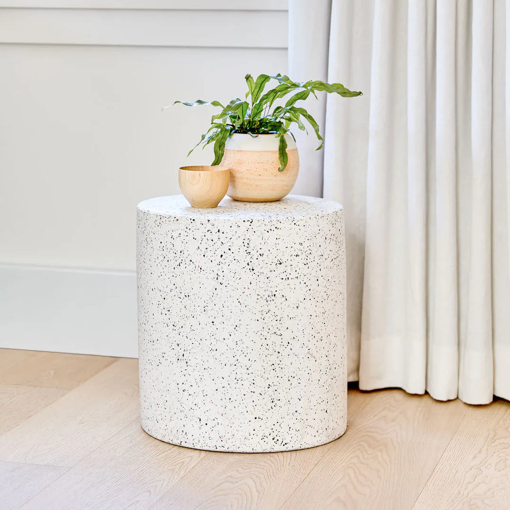 Sol White Terrazzo Stool