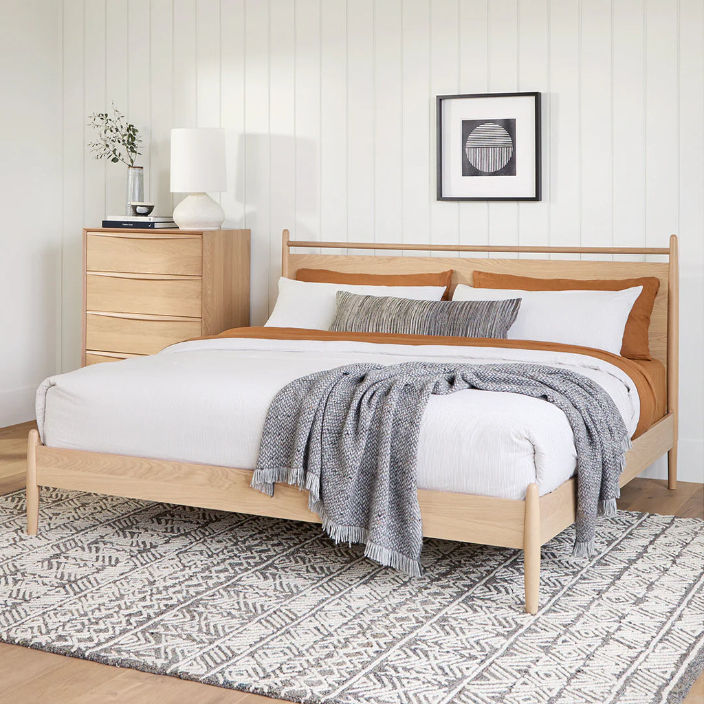 Lana Panel White Oak King Bed