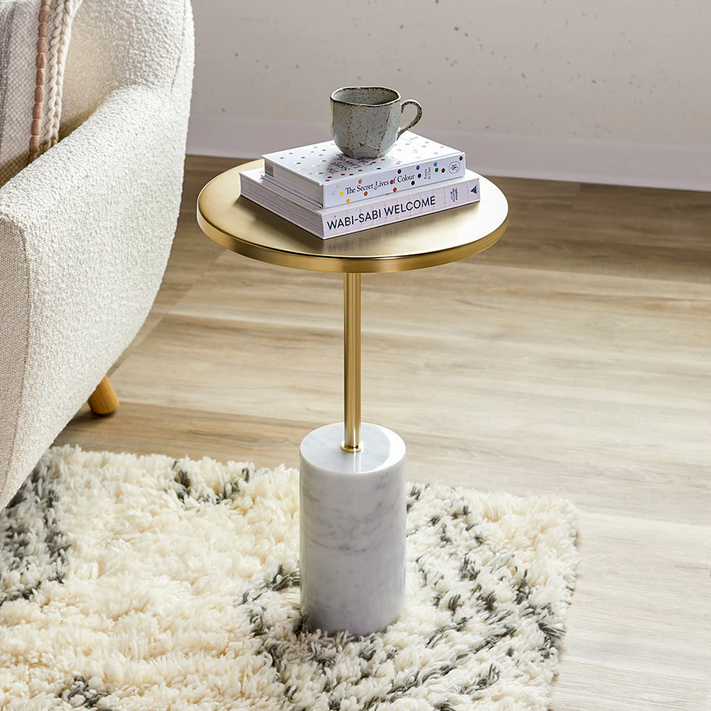 Noro Brass & Marble Side Table