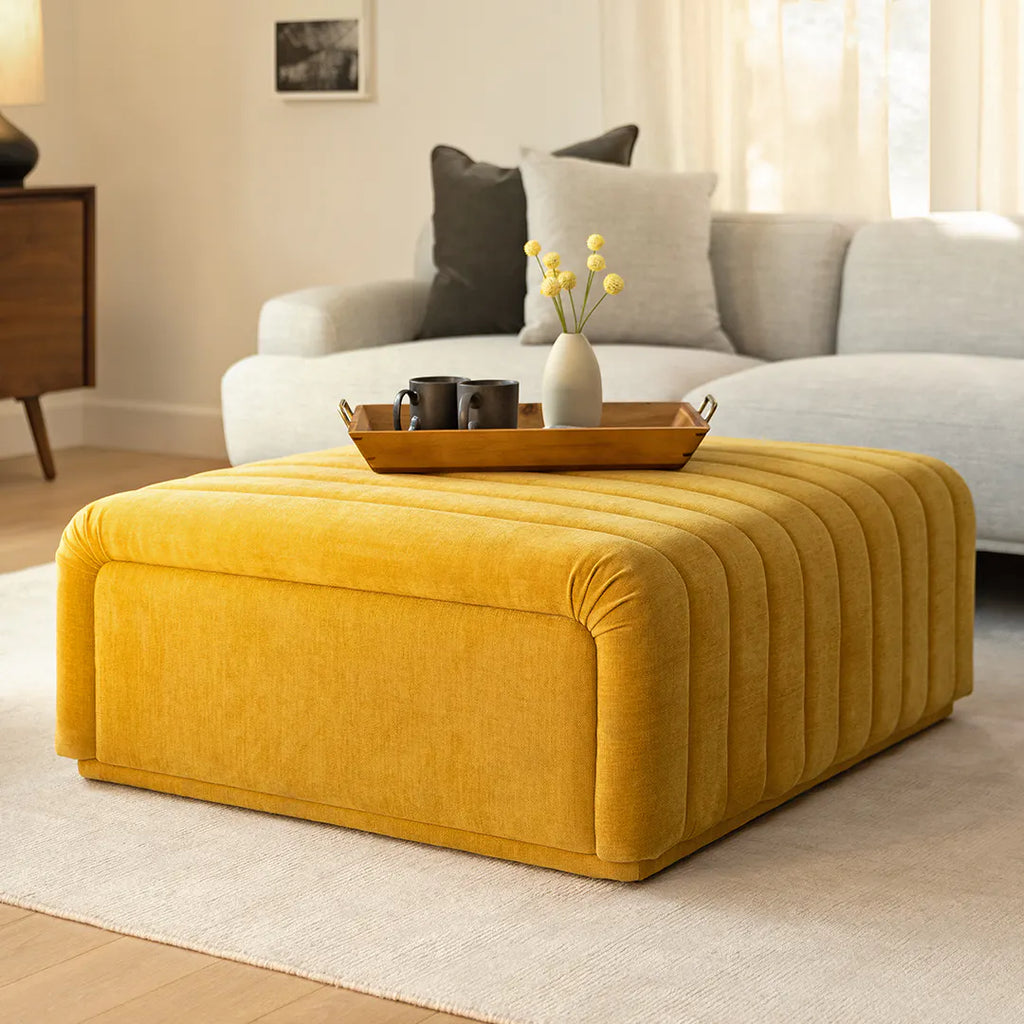 Loma 39.5" Ottoman - Marigold Yellow