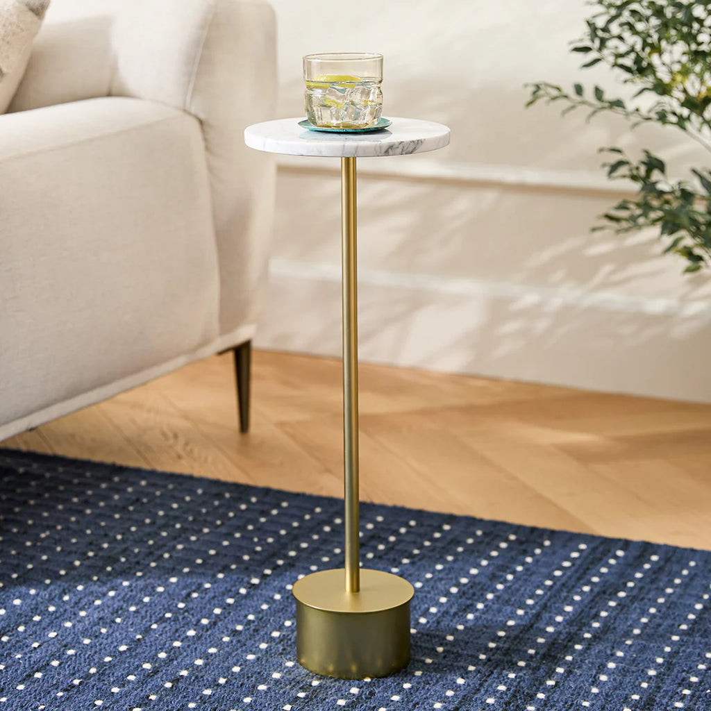 Trok Drink Table Brass/Marble