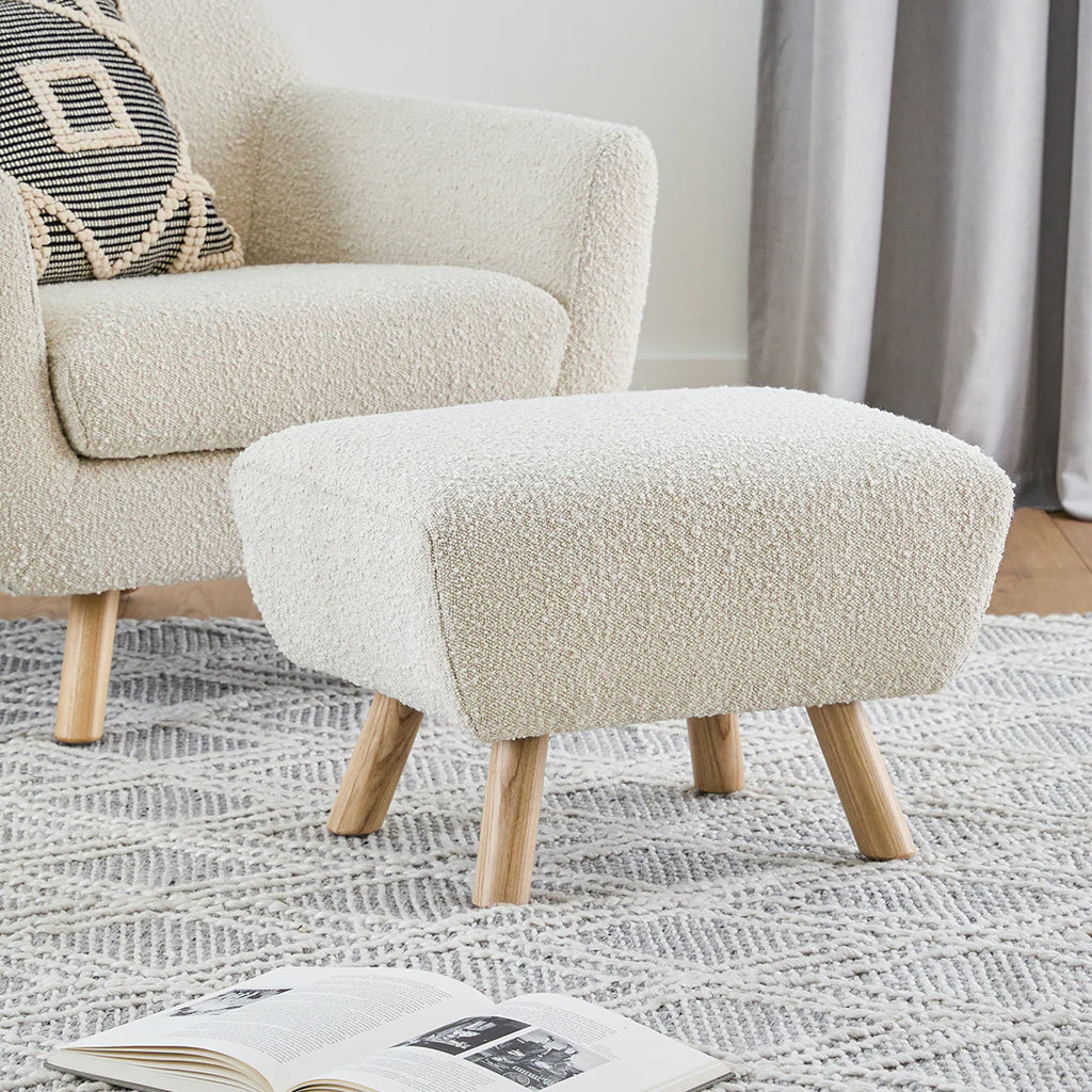 Gabby Ivory Bouclé 23" Ottoman