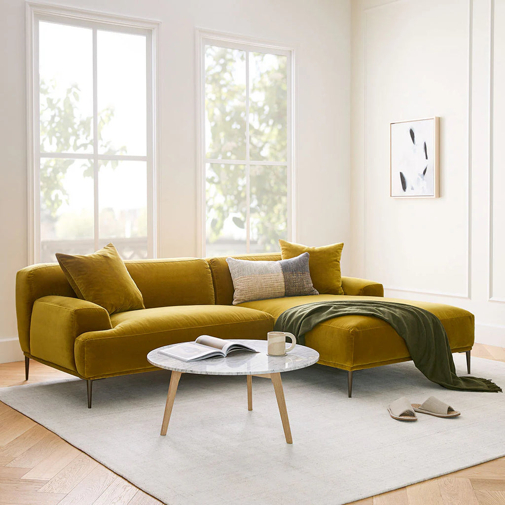 Plush Yarrow Gold 94.5" Right Sectional