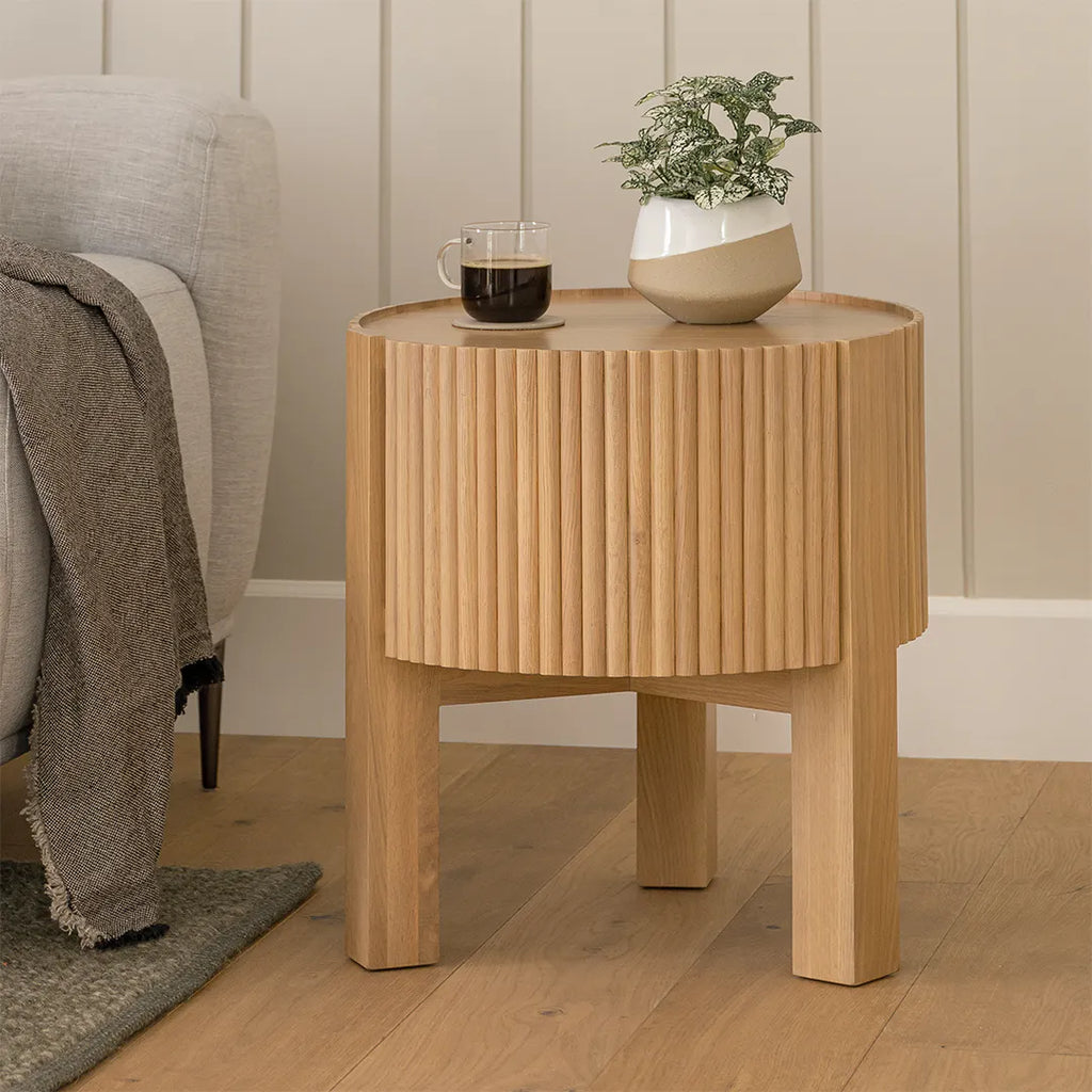 Fora Storage Side Table - White Oak