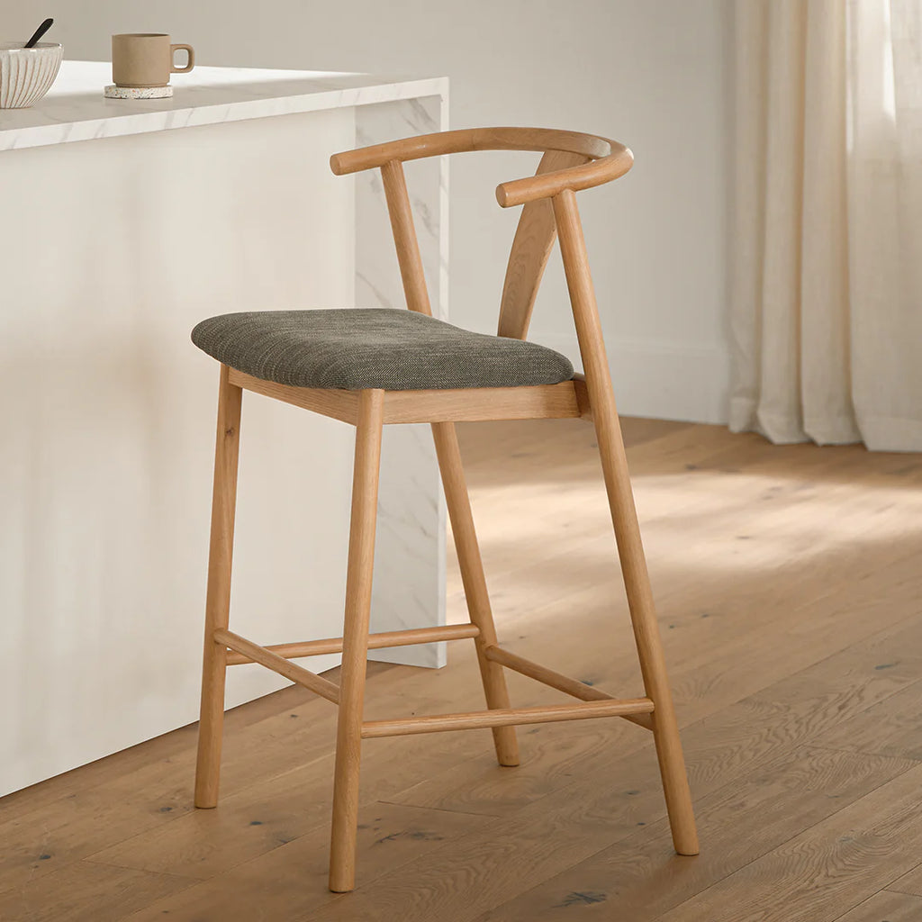 Faro Counter Stool Oak & Algonquin Green