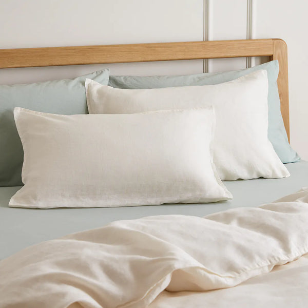 Linen Alo Standard Linen Sham Set - Ivory White