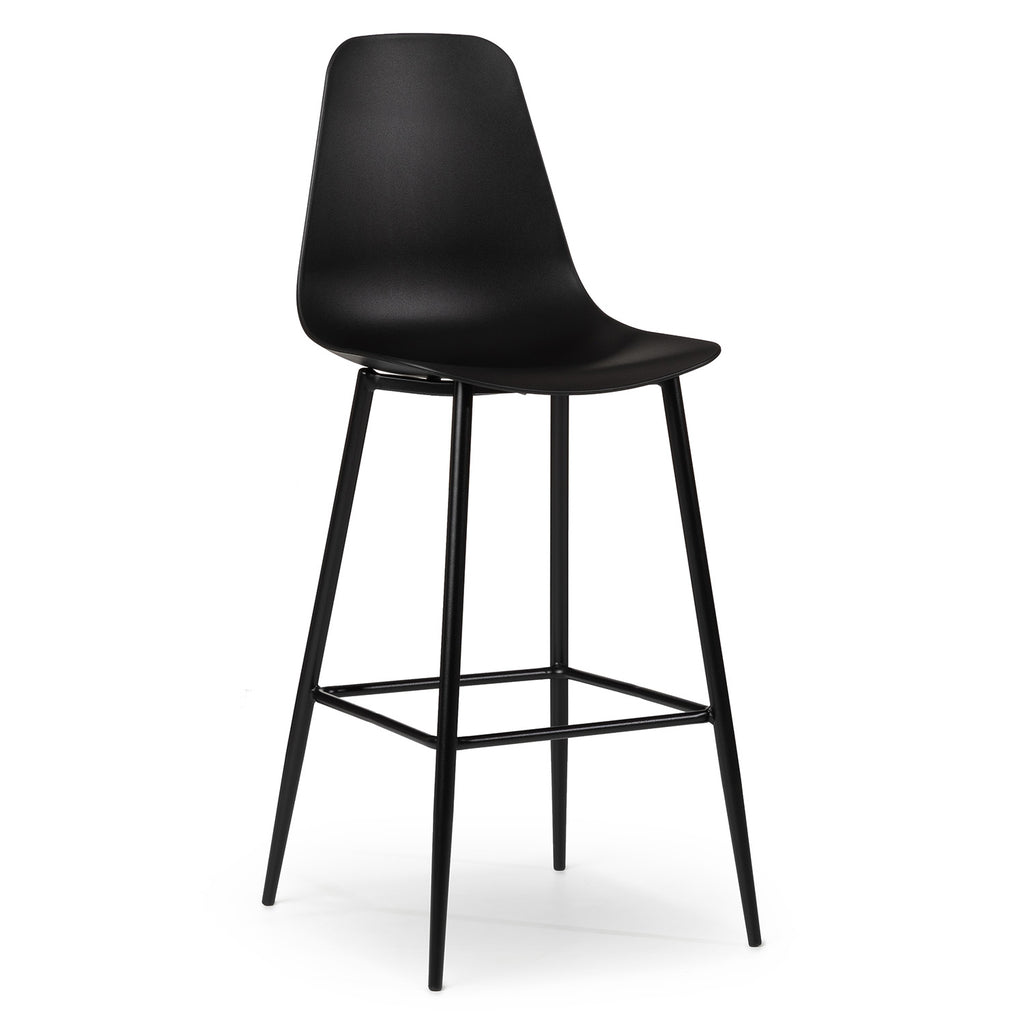 Pure Black Armless Bar Stool