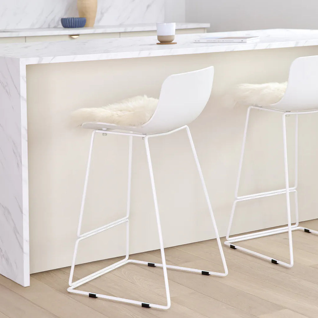 Enco White Counter Stool (Set of 2)