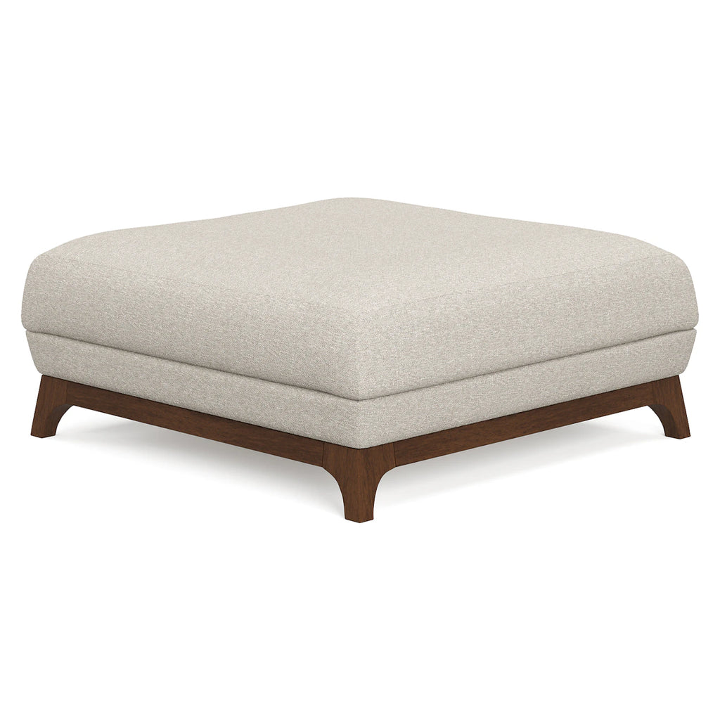 Chalk Grey & Walnut 35" Ottoman